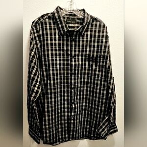 Kenneth Roberts Platinum Black Plaid Shirt Size XXL